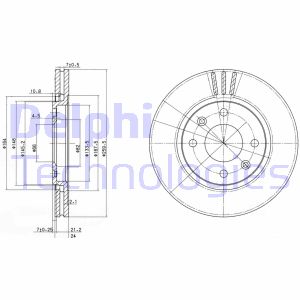 Bremsscheibe Vorderachse Delphi BG2871 von Delphi