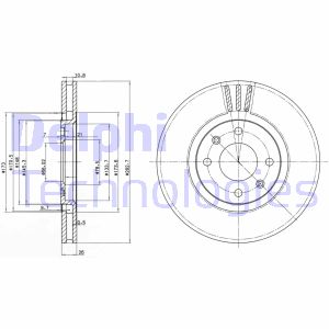 Bremsscheibe Vorderachse Delphi BG2872 Bremsscheibe Vorderachse Delphi BG2872 von Delphi