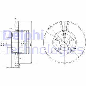 Bremsscheibe Vorderachse Delphi BG3199 von Delphi