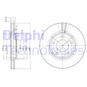 Bremsscheibe Vorderachse Delphi BG3383 von Delphi