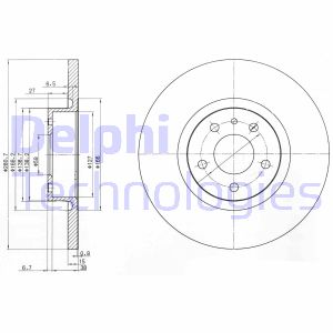 Bremsscheibe Vorderachse Delphi BG3420 von Delphi