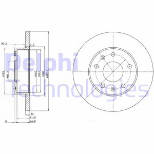 Bremsscheibe Vorderachse Delphi BG3426 von Delphi