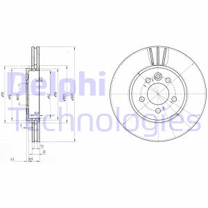 Bremsscheibe Vorderachse Delphi BG3503 von Delphi