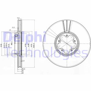 Bremsscheibe Vorderachse Delphi BG3504 von Delphi