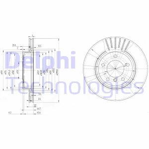 Bremsscheibe Vorderachse Delphi BG3527C von Delphi