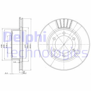 Bremsscheibe Vorderachse Delphi BG3535 von Delphi