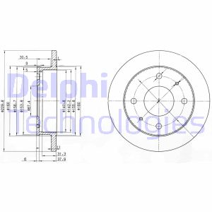Bremsscheibe Vorderachse Delphi BG3618 von Delphi