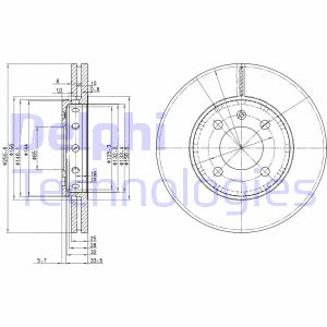 Bremsscheibe Vorderachse Delphi BG3694 von Delphi