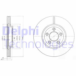 Bremsscheibe Vorderachse Delphi BG3704 von Delphi