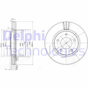 Bremsscheibe Vorderachse Delphi BG3715 von Delphi