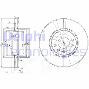 Bremsscheibe Vorderachse Delphi BG3772C von Delphi