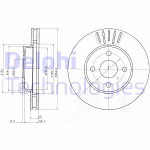 Bremsscheibe Vorderachse Delphi BG3781 Bremsscheibe Vorderachse Delphi BG3781 von Delphi