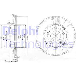 Bremsscheibe Vorderachse Delphi BG3792 von Delphi
