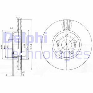 Bremsscheibe Vorderachse Delphi BG3823 von Delphi