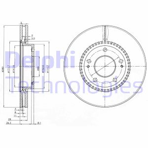 Bremsscheibe Vorderachse Delphi BG3861C Bremsscheibe Vorderachse Delphi BG3861C von Delphi