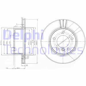 Bremsscheibe Vorderachse Delphi BG3899C von Delphi