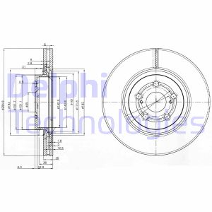 Bremsscheibe Vorderachse Delphi BG3914 von Delphi