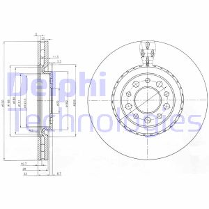 Bremsscheibe Vorderachse Delphi BG3993 von Delphi