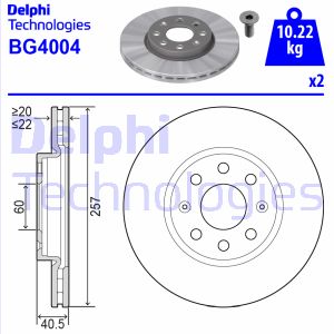 Bremsscheibe Vorderachse Delphi BG4004 von Delphi