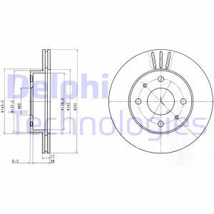 Bremsscheibe Vorderachse Delphi BG4047 von Delphi