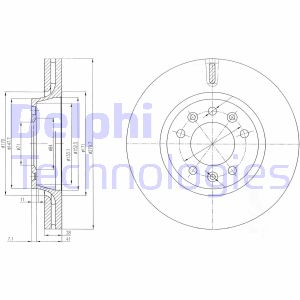 Bremsscheibe Vorderachse Delphi BG4084 von Delphi