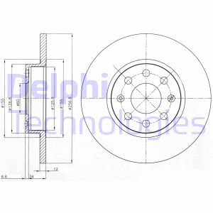 Bremsscheibe Vorderachse Delphi BG4155 von Delphi