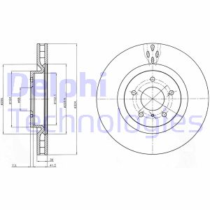 Bremsscheibe Vorderachse Delphi BG4162C von Delphi