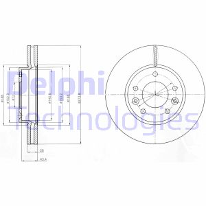 Bremsscheibe Vorderachse Delphi BG4261 Bremsscheibe Vorderachse Delphi BG4261 von Delphi