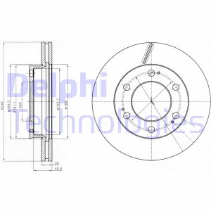 Bremsscheibe Vorderachse Delphi BG4286 von Delphi