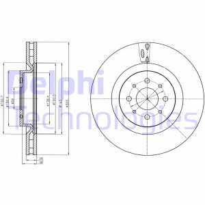 Bremsscheibe Vorderachse Delphi BG4308 von Delphi