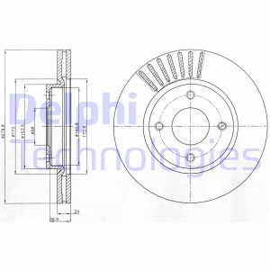 Bremsscheibe Vorderachse Delphi BG4337 von Delphi
