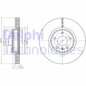 Bremsscheibe Vorderachse Delphi BG4346C Bremsscheibe Vorderachse Delphi BG4346C von Delphi