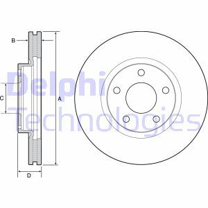 Bremsscheibe Vorderachse Delphi BG4562C von Delphi