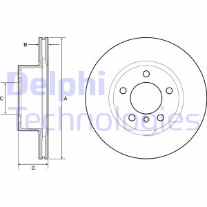 Bremsscheibe Vorderachse Delphi BG4645C Bremsscheibe Vorderachse Delphi BG4645C von Delphi