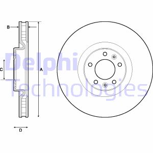 Bremsscheibe Vorderachse Delphi BG4716C Bremsscheibe Vorderachse Delphi BG4716C von Delphi