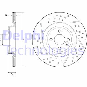 Bremsscheibe Vorderachse Delphi BG4789C Bremsscheibe Vorderachse Delphi BG4789C von Delphi