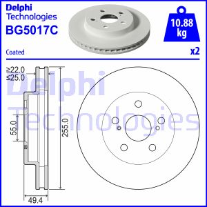Bremsscheibe Vorderachse Delphi BG5017C Bremsscheibe Vorderachse Delphi BG5017C von Delphi