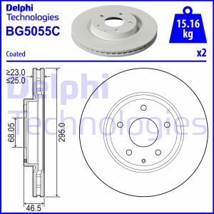 Bremsscheibe Vorderachse Delphi BG5055C Bremsscheibe Vorderachse Delphi BG5055C von Delphi