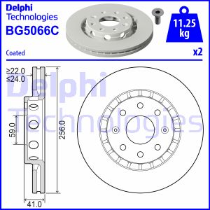 Bremsscheibe Vorderachse Delphi BG5066C Bremsscheibe Vorderachse Delphi BG5066C von Delphi