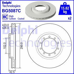 Bremsscheibe Vorderachse Delphi BG5087C Bremsscheibe Vorderachse Delphi BG5087C von Delphi