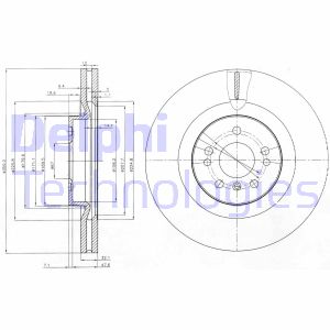 Bremsscheibe Vorderachse Delphi BG9013 von Delphi