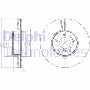 Bremsscheibe Vorderachse Delphi BG9061 von Delphi