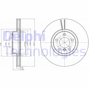 Bremsscheibe Vorderachse Delphi BG9063C Bremsscheibe Vorderachse Delphi BG9063C von Delphi