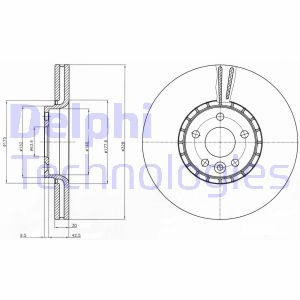 Bremsscheibe Vorderachse Delphi BG9085 von Delphi
