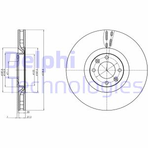 Bremsscheibe Vorderachse Delphi BG9107C Bremsscheibe Vorderachse Delphi BG9107C von Delphi