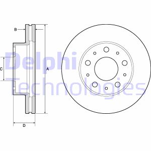 Bremsscheibe Vorderachse Delphi BG9180C von Delphi