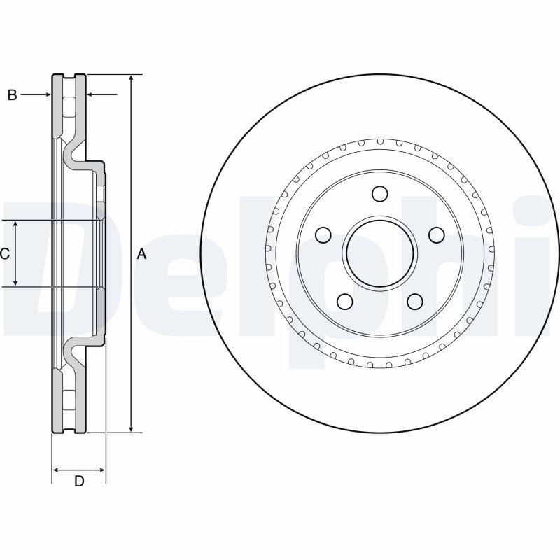 Bremsscheibe Vorderachse Delphi BG9213C von Delphi