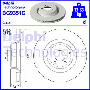Bremsscheibe Vorderachse Delphi BG9351C Bremsscheibe Vorderachse Delphi BG9351C von Delphi