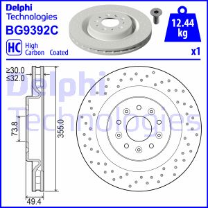 Bremsscheibe Vorderachse Delphi BG9392C Bremsscheibe Vorderachse Delphi BG9392C von Delphi