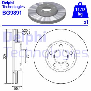 Bremsscheibe Vorderachse Delphi BG9891 von Delphi